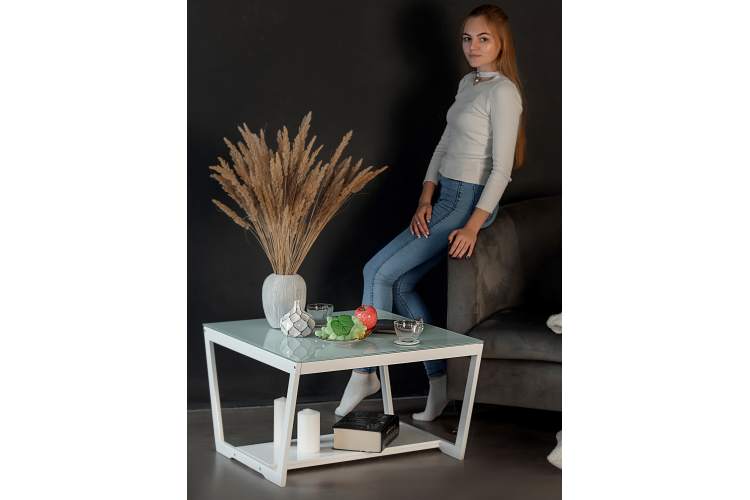 Стол журнальный BeautyStyle 1 белый глянец/стекло белое-13