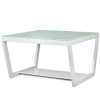 Стол журнальный BeautyStyle 1 белый глянец/стекло белое