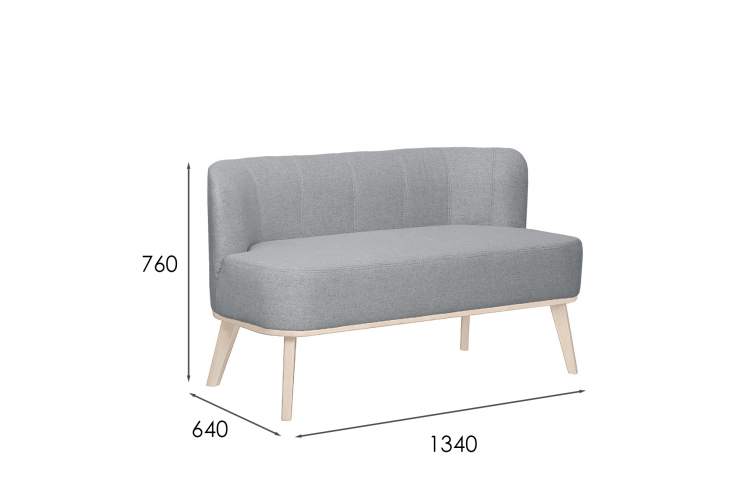 Диван Жирон ткань серый, каркас лак-10