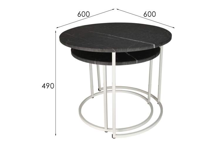 Стол журнальный МеталлАрт М001 черный мрамор/белый-16