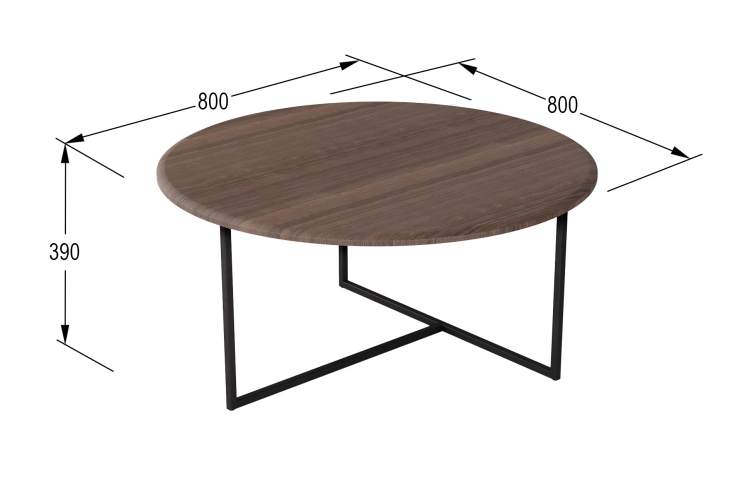 Стол журнальный Маджоре акация/чёрный-1