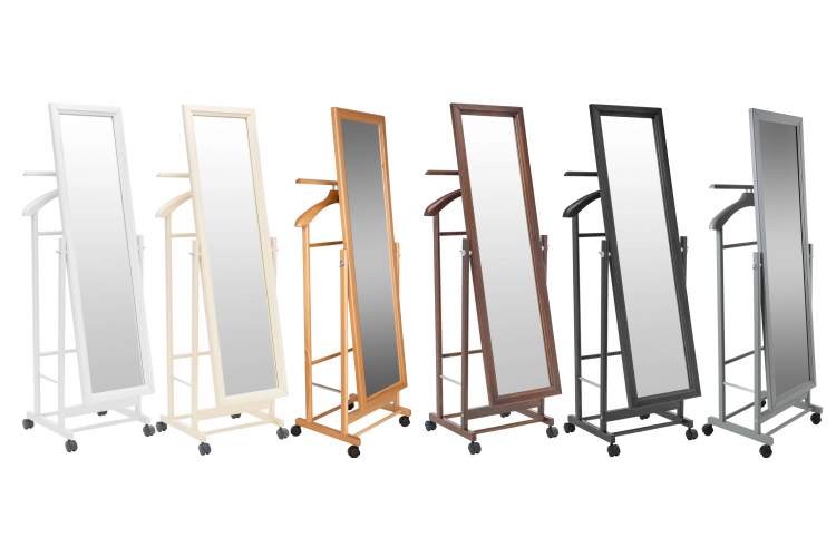 Вешалка костюмная с зеркалом на колесах В 24Н венге-7