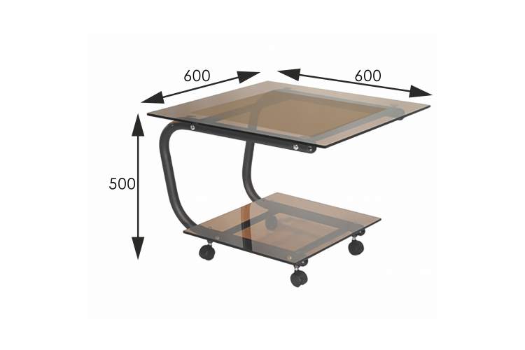 Стол журнальный Дуэт 9 черный/ тонированное-2
