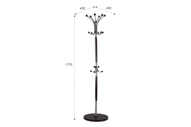 Вешалка напольная Д 1 металлик/ венге-8