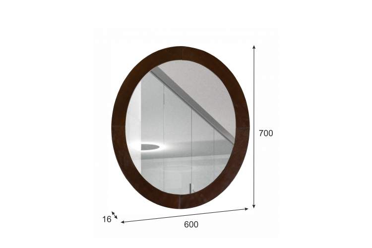 Зеркало навесное Берже 24 темно-коричневый 70 см х 60 см-1