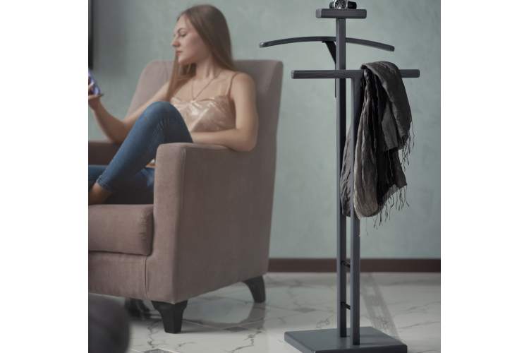 Вешалка костюмная ГАЛАНТ 340 черный/ серый графит-6