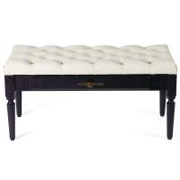 Банкетка Оливия экокожа молочный/венге в гостиную