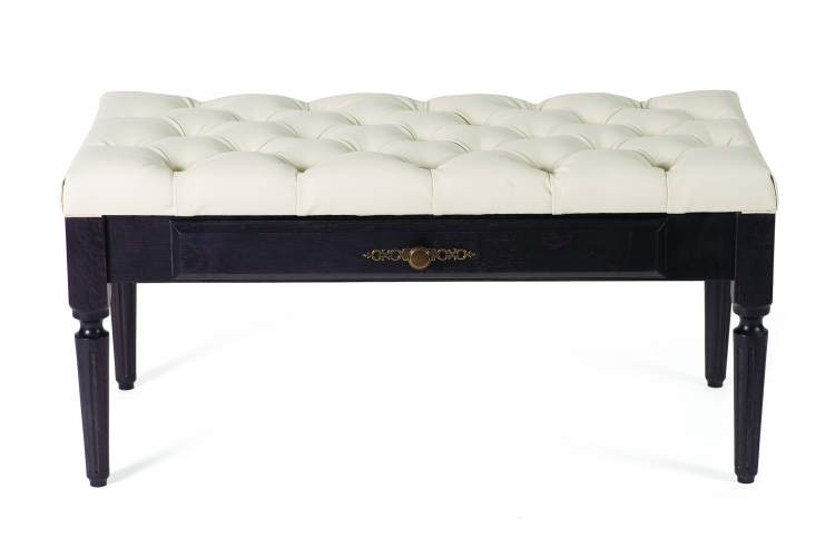 Банкетка Оливия экокожа молочный/венге