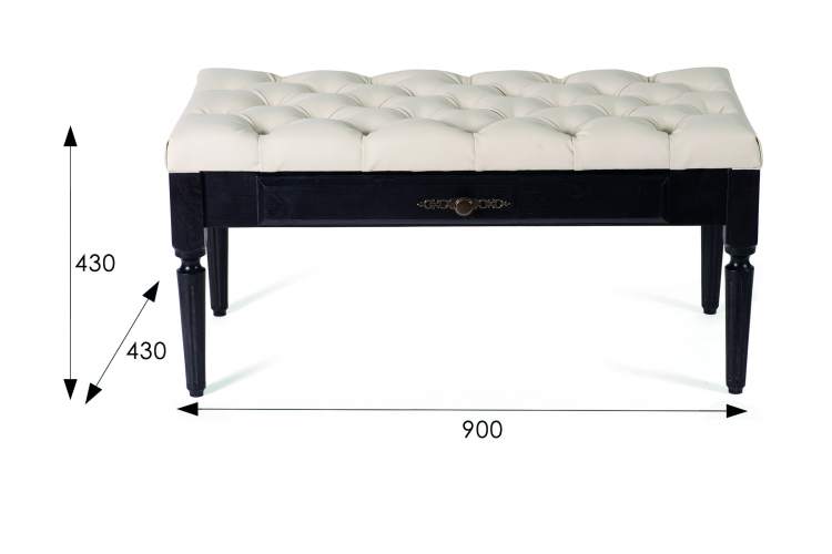 Банкетка Оливия экокожа молочный/венге-3