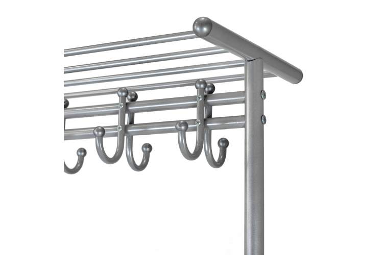 Вешалка напольная на колесах М 9 металлик с крючками-3