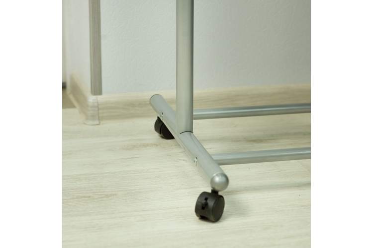 Вешалка напольная на колесах М 9 металлик с крючками-8