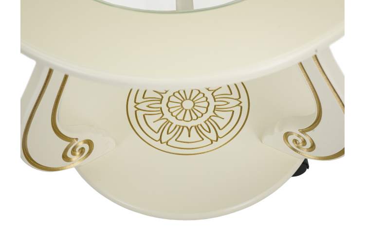 Стол журнальный Грация (С) на колесах слоновая кость/золото-4