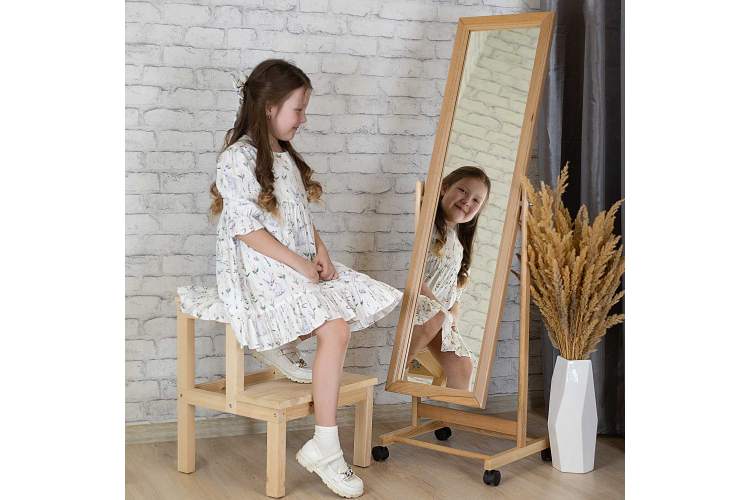 Зеркало напольное BeautyStyle 27 светло-коричневый 135 см х 42,5 см-16