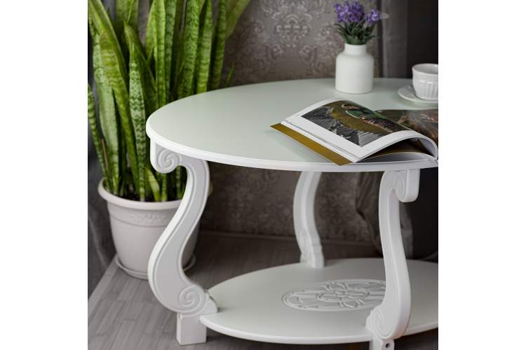 Стол журнальный Овация (М) ЛАЙТ белый-14