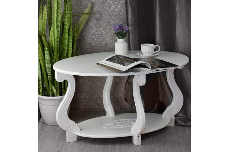 Стол журнальный Овация (М) ЛАЙТ белый-15