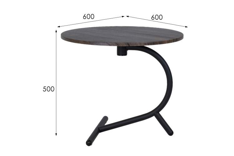 Стол журнальный Дуэт 14 дуб маррон/черный-12