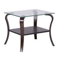 Стол журнальный Шарм орех/стекло прозрачное