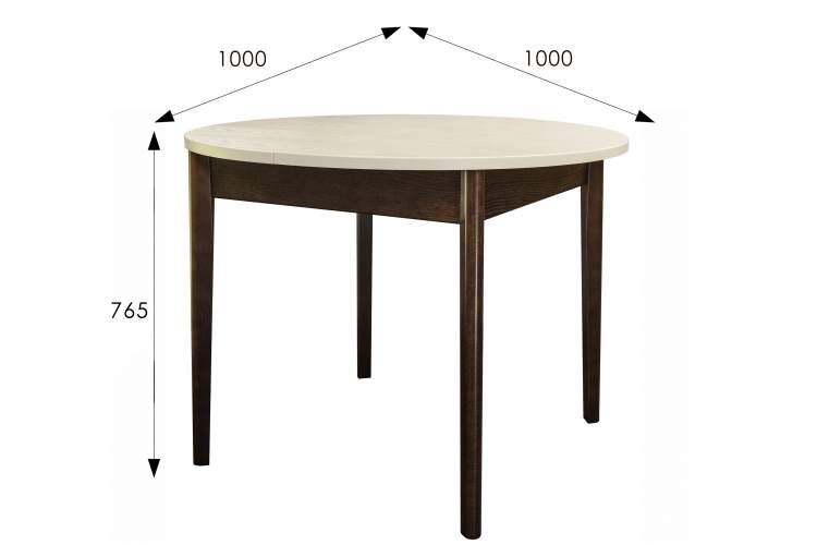 Стол обеденный Мариус М 81 раздвижной слоновая кость/орех 100/139*100-2