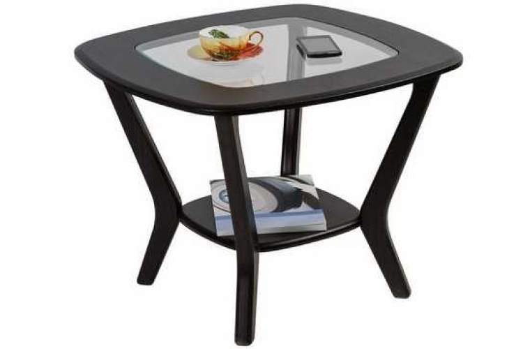 Стол журнальный Мельбурн со стеклом венге/венге-1