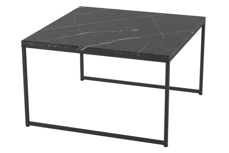 Стол журнальный Овер черный мрамор/черный