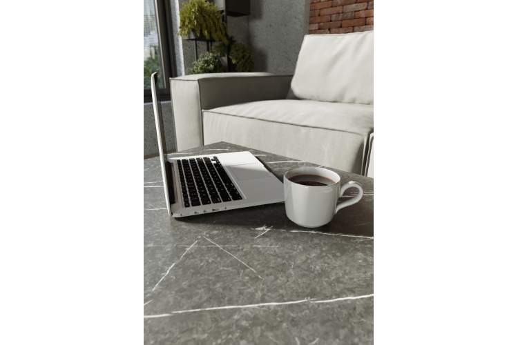 Стол журнальный Овер черный мрамор/черный-1