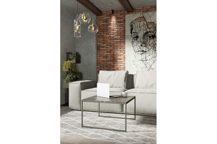 Стол журнальный Овер черный мрамор/черный-2