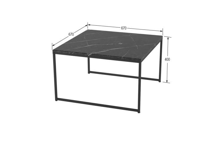Стол журнальный Овер черный мрамор/черный-3