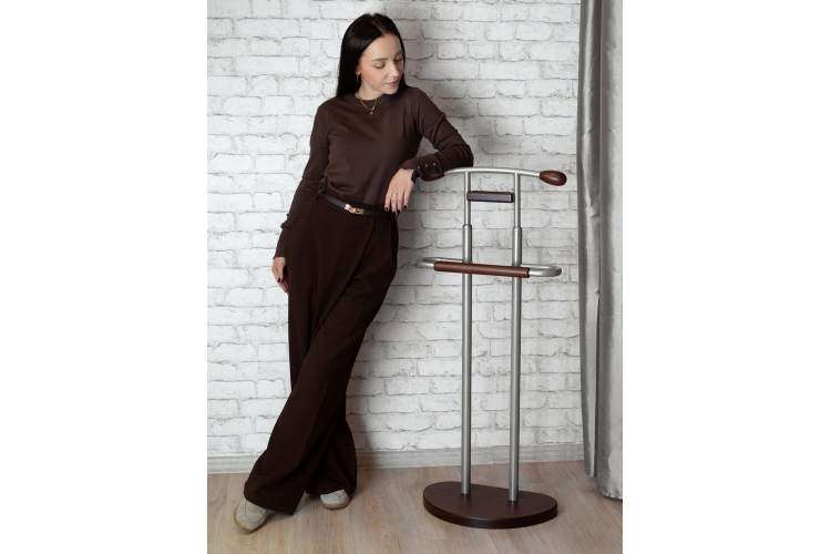 Вешалка костюмная ГАЛАНТ 333 металлик/темно-коричневый-9