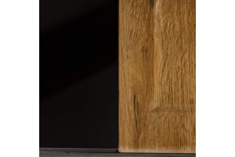 Стол журнальный BeautyStyle 33 дуб вотан/черный/стекло черное-5