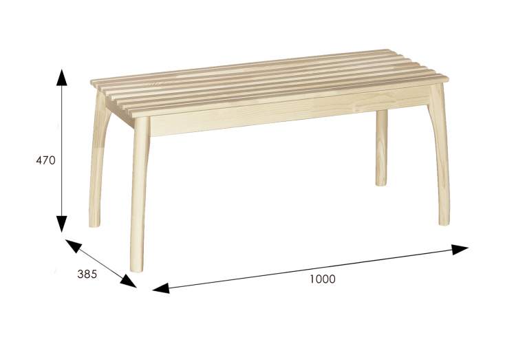 Скамья для прихожей массив, каркас лак-5