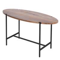 Стол журнальный МеталлАрт М025 коричневый дуб/черный в гостиную