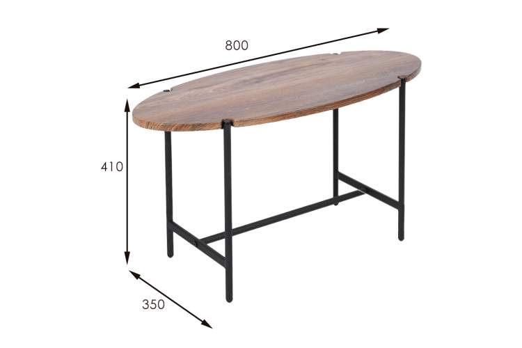 Стол журнальный МеталлАрт М025 коричневый дуб/черный-10