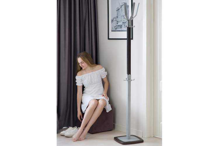 Вешалка напольная Босс 5 темно-коричневый/металлик-12