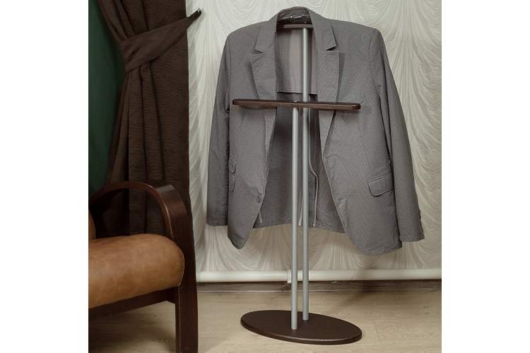 Вешалка костюмная Дэви 2 металлик/венге-5