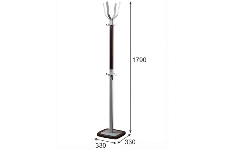 Вешалка напольная Босс 5 темно-коричневый/металлик-22