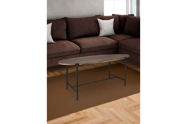 Стол журнальный МеталлАрт М025 коричневый дуб/черный-7