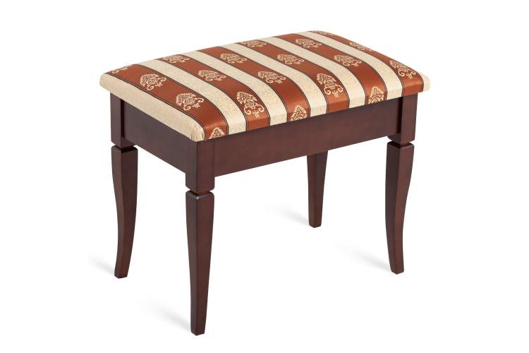 Банкетка Ретро М с ящиком средне-коричневый, ткань полоса коричн.