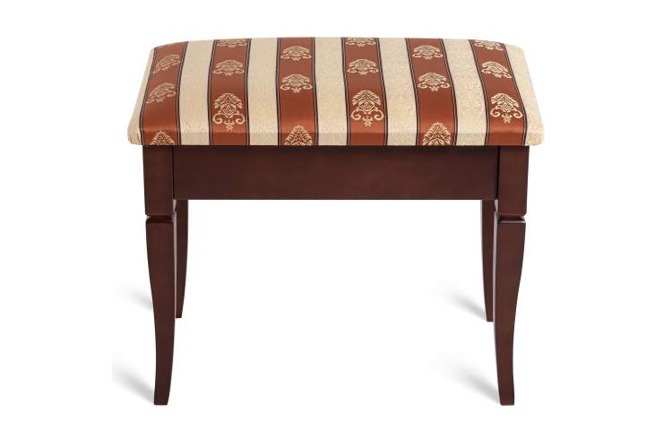 Банкетка Ретро М с ящиком средне-коричневый, ткань полоса коричн.-1