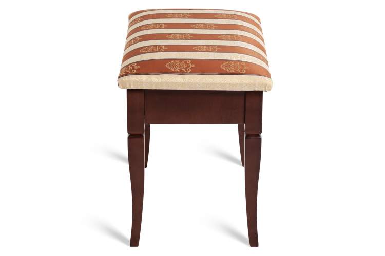 Банкетка Ретро М с ящиком средне-коричневый, ткань полоса коричн.-2