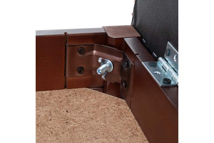 Банкетка Ретро М с ящиком средне-коричневый, ткань полоса коричн.-3