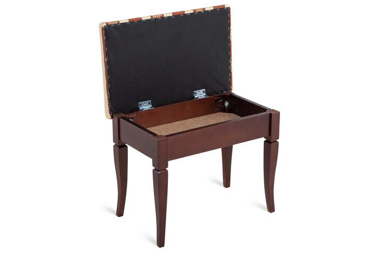 Банкетка Ретро М с ящиком средне-коричневый, ткань полоса коричн.-5