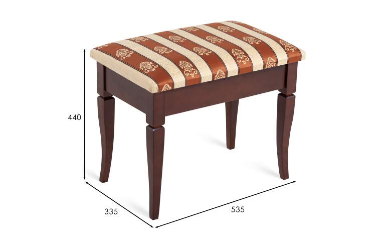 Банкетка Ретро М с ящиком средне-коричневый, ткань полоса коричн.-13