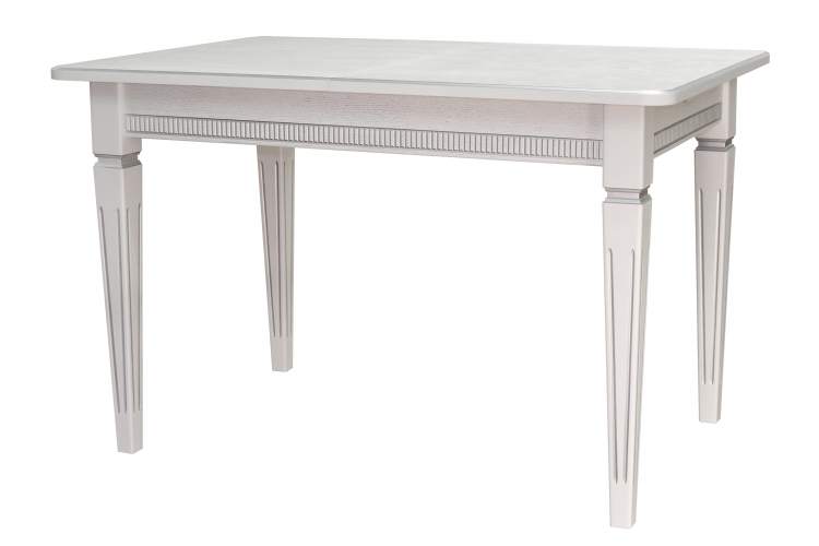 Стол обеденный Васко В 87Н белый/серебро 150/200*90