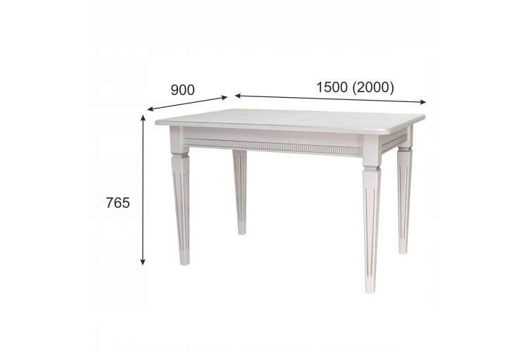 Стол обеденный Васко В 87Н белый/серебро 150/200*90-4