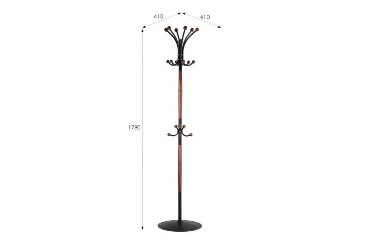 Вешалка напольная Д 1 ЛАЙТ черный/средне-коричневый-7