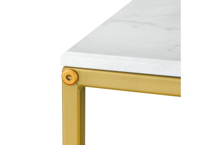 Стол журнальный МеталлАрт М002 белый мрамор/золото-2