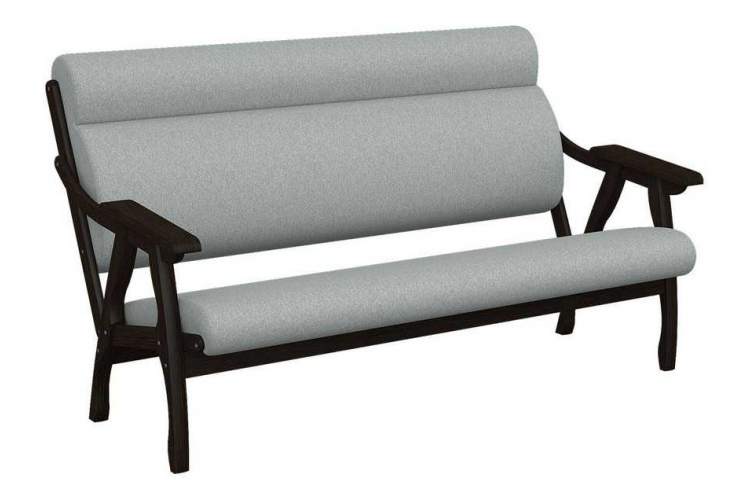 Диван Вега 10 ткань серый, каркас венге