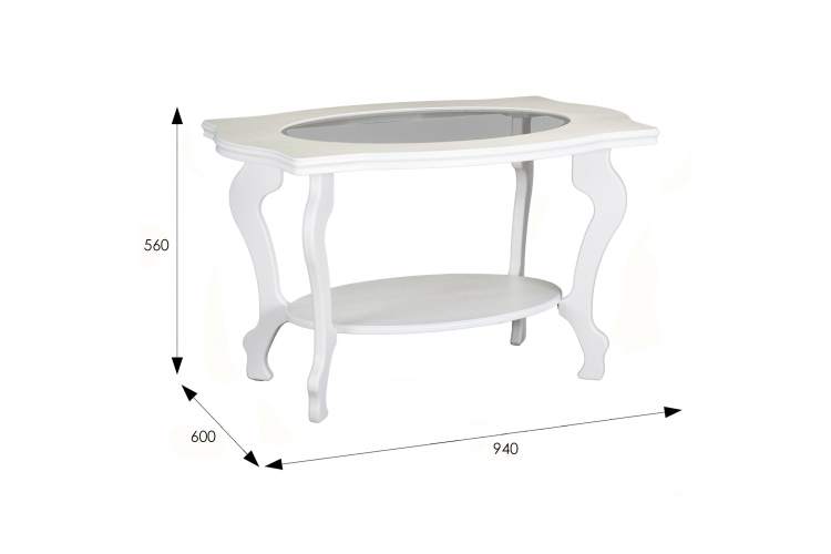 Стол журнальный Берже 1С белый ясень