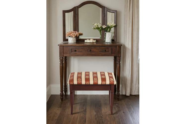 Банкетка Ретро М с ящиком средне-коричневый, ткань полоса коричн.-11