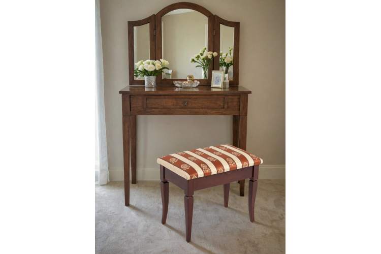 Банкетка Ретро М с ящиком средне-коричневый, ткань полоса коричн.-12